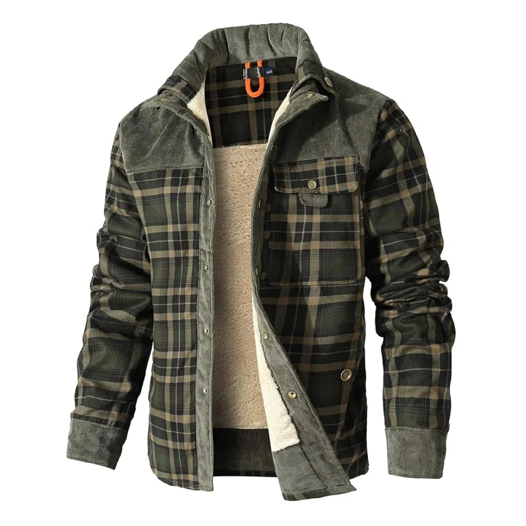 Zenith Trek™ Lumber Jacket – Sherpa-Lined Windproof Flannel for Outdoor & Everyday Wear
