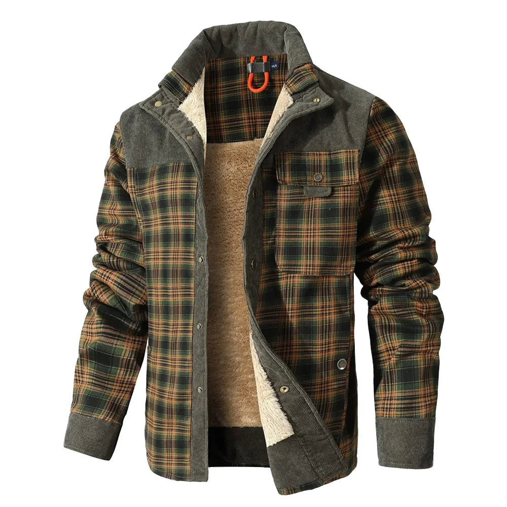 Zenith Trek™ Lumber Jacket – Sherpa-Lined Windproof Flannel for Outdoor & Everyday Wear