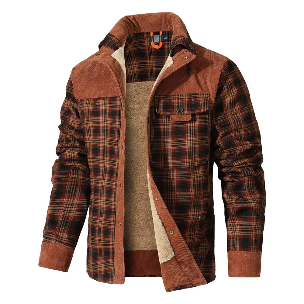 Zenith Trek™ Lumber Jacket – Sherpa-Lined Windproof Flannel for Outdoor & Everyday Wear