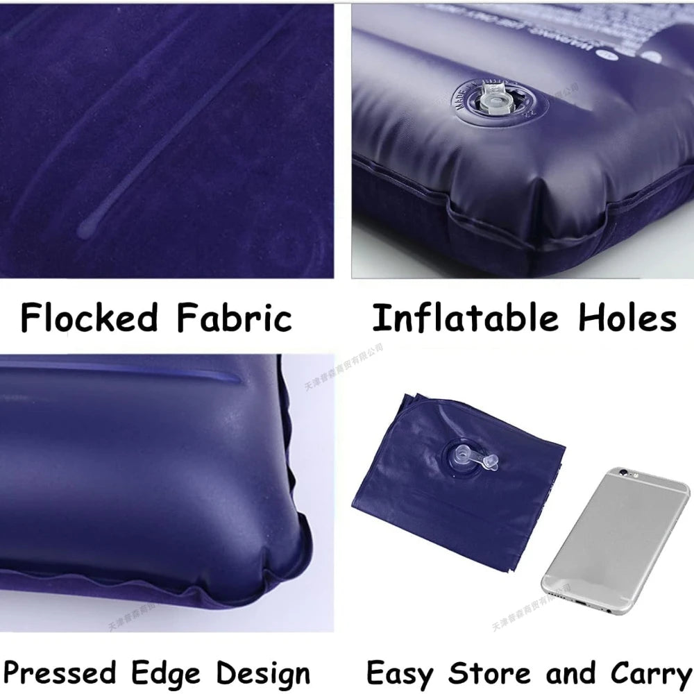 Inflatable Camping Pillow – Lightweight Memory Foam Travel Cushion | Waterproof & Compact by Zenith Trek™