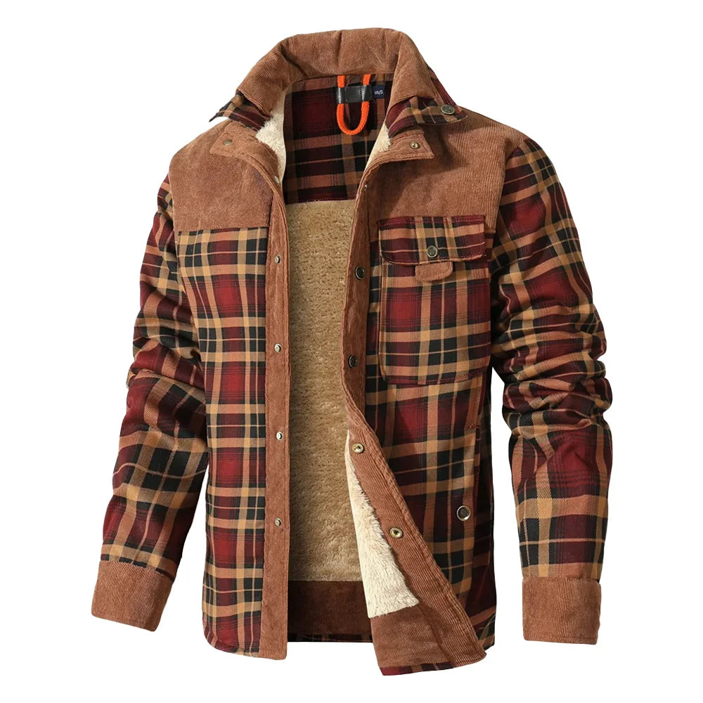 Zenith Trek™ Lumber Jacket – Sherpa-Lined Windproof Flannel for Outdoor & Everyday Wear