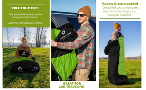 Comfort sleeping bag with expanded foot area for maximum foot comfort by Zenith Trek.