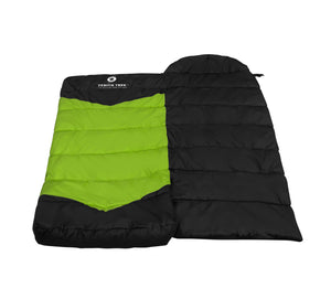 Comfort sleeping bag with expanded foot area for maximum foot comfort by Zenith Trek.