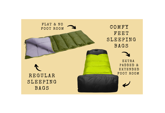 Comfy Feet Sleeping Bag, the bag that lets you wiggle your toes.