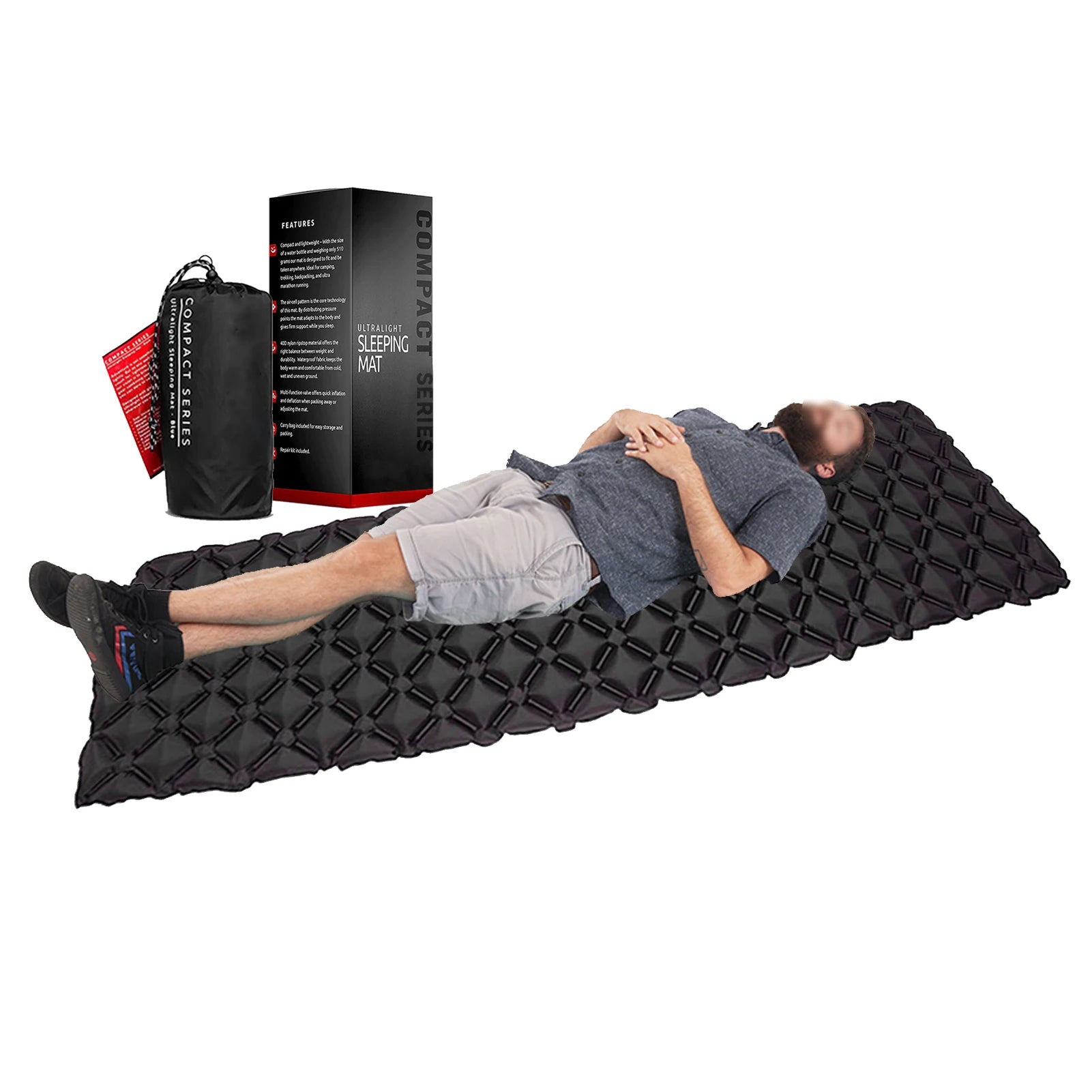 Zenith Trek Ultralight Inflatable Sleeping Pad with Foot Pump | Durable, Folding Camping Air Mattress for Backpacking & Hiking