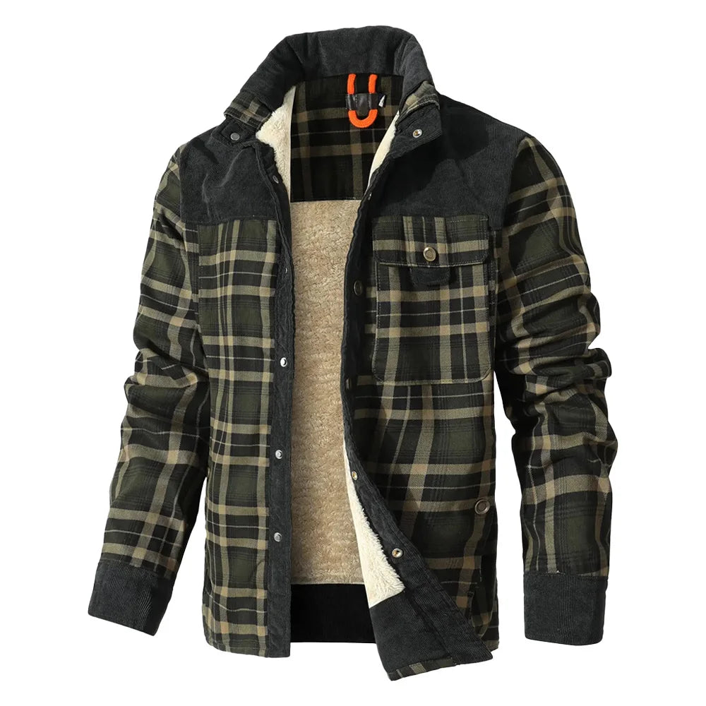 Zenith Trek™ Lumber Jacket – Sherpa-Lined Windproof Flannel for Outdoor & Everyday Wear